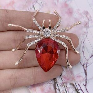 Spider Brooch Pin Brooch Crystal Jewelry Gold Tone Jewelry Statement